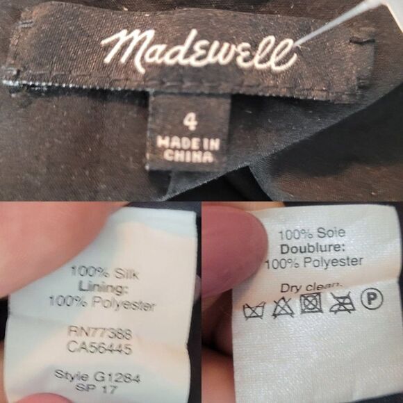 Madewell Womens Silk Medallion Dot Maxi Dress Blue Sz 4 Tiered Flowy Modest - Picture 3 of 15